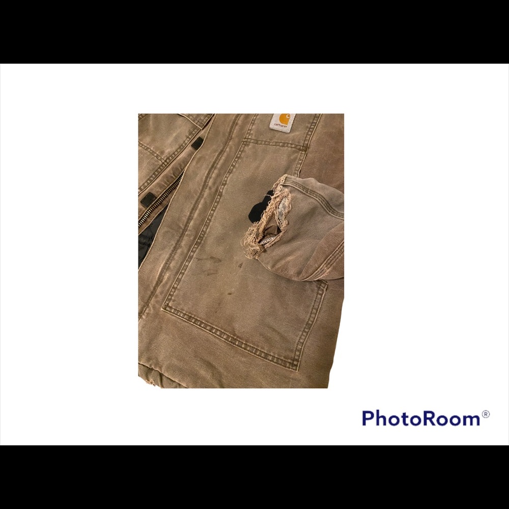 Vintage Distressed Carhartt Duck Quilt Lined Jacket